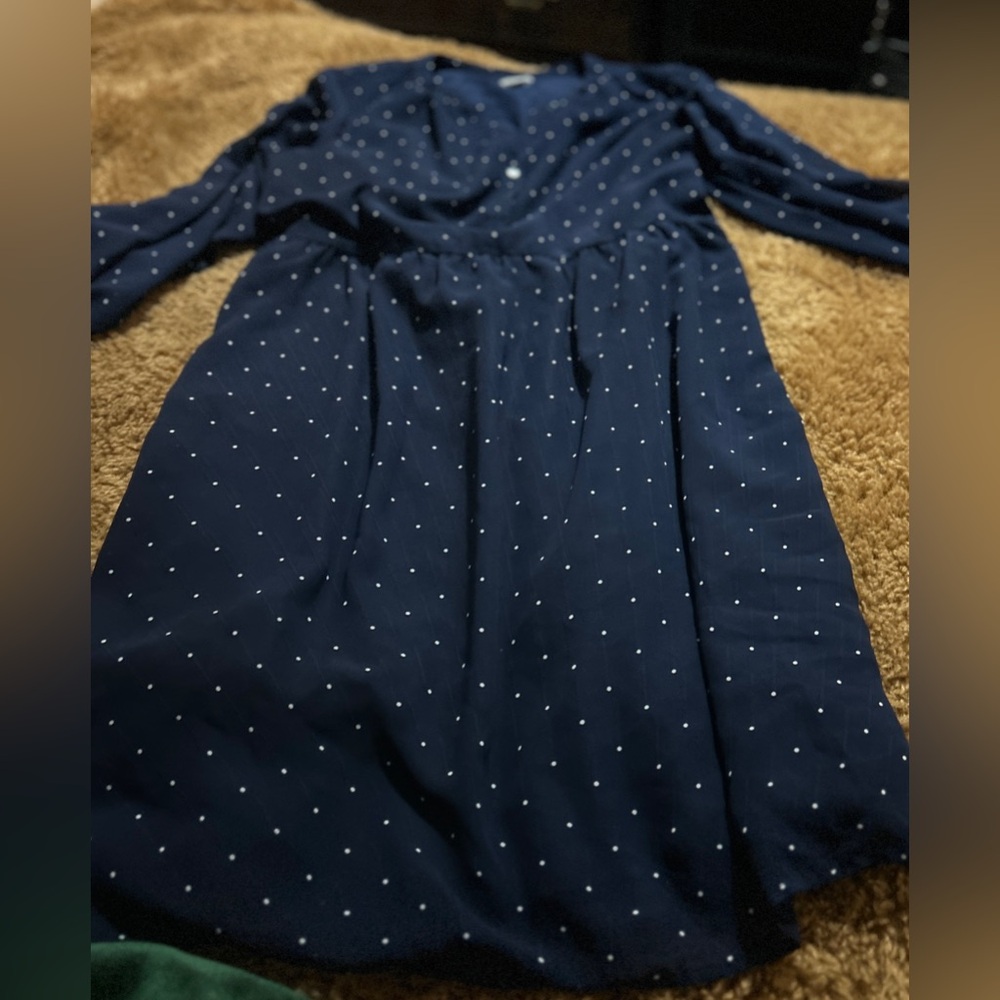Navy Blue Polka Dot Dress